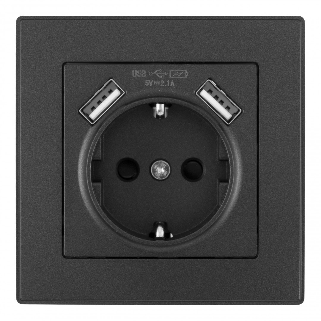 SET06-1-47-1 black Розетка Arte Milano Set06-1 SET06-1-47-1 black