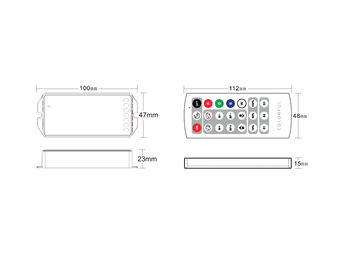00-00021389 Контроллер CW, 2.4G с пультом, 21 кноп., SWG Standard 00-00021389