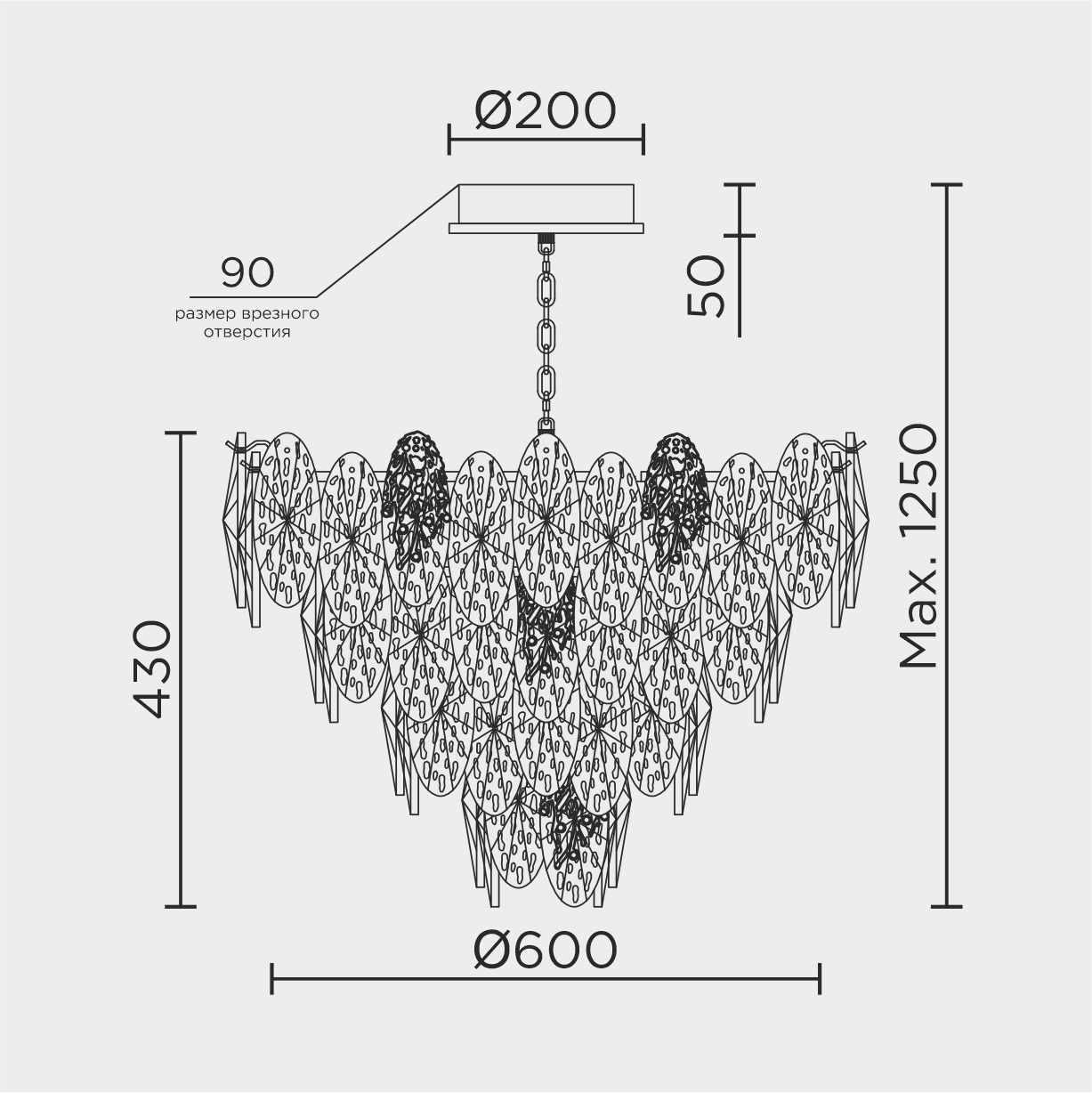 Подвесная люстра ML Modelux ML.9528.600 GD