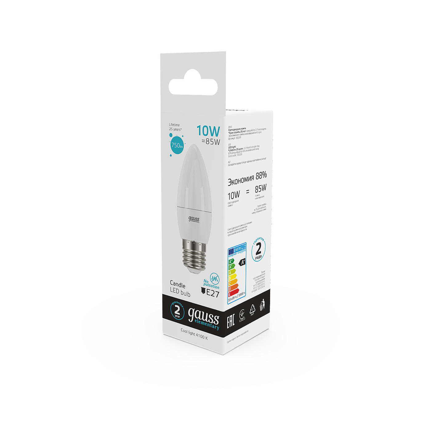 Светодиодная лампа Gauss Elementary Свеча 30220