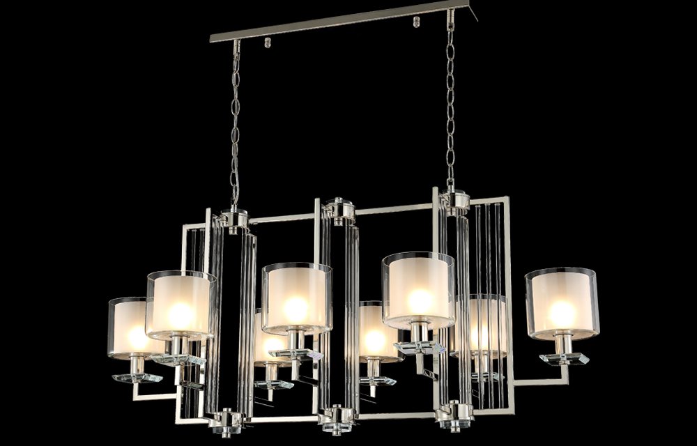 Подвесная люстра Crystal Lux Nicolas NICOLAS SP8 L1000 GOLD/WHITE