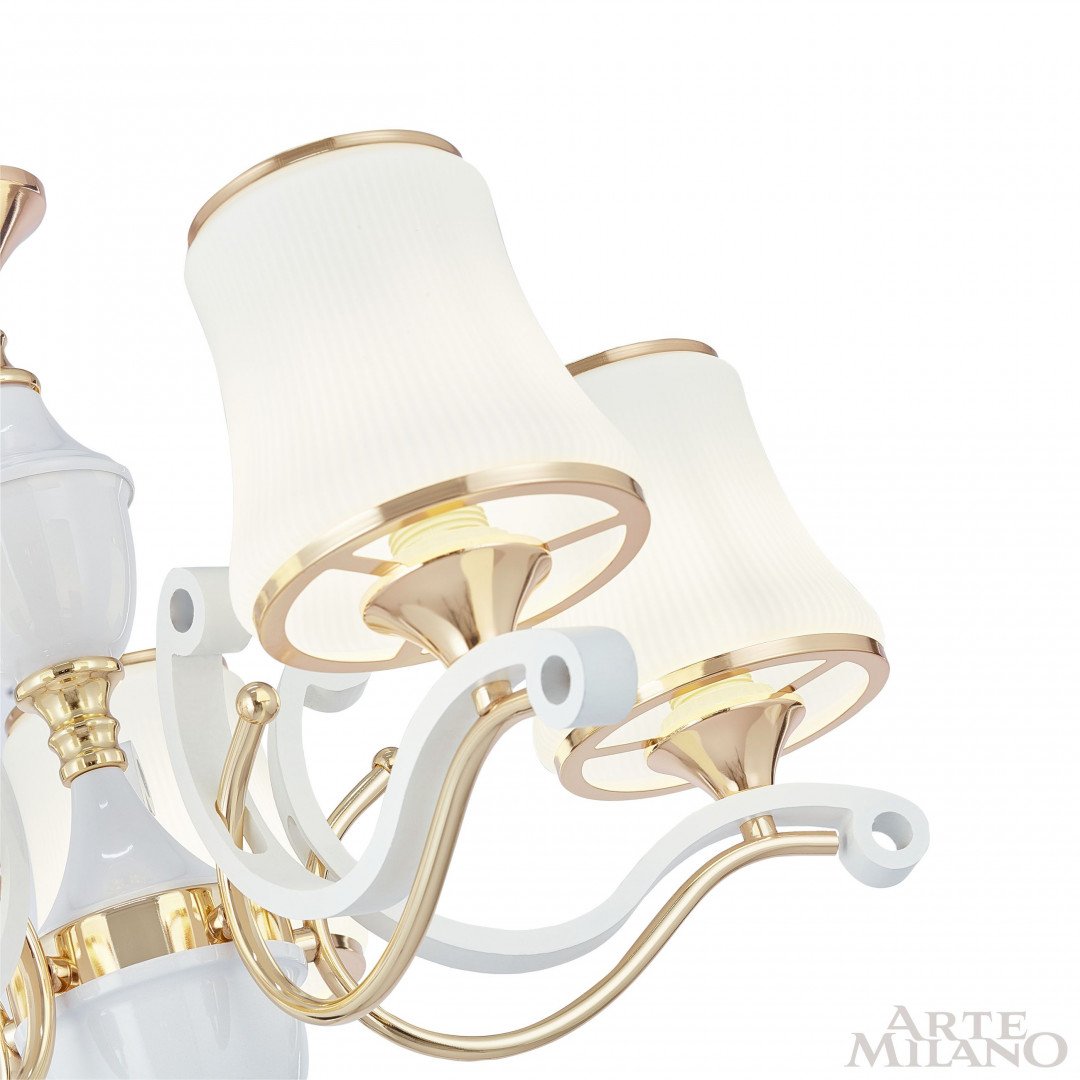 303987/8 Wh/Gd Подвесная люстра Arte Milano Florentia-3987 303987/8 Wh/Gd