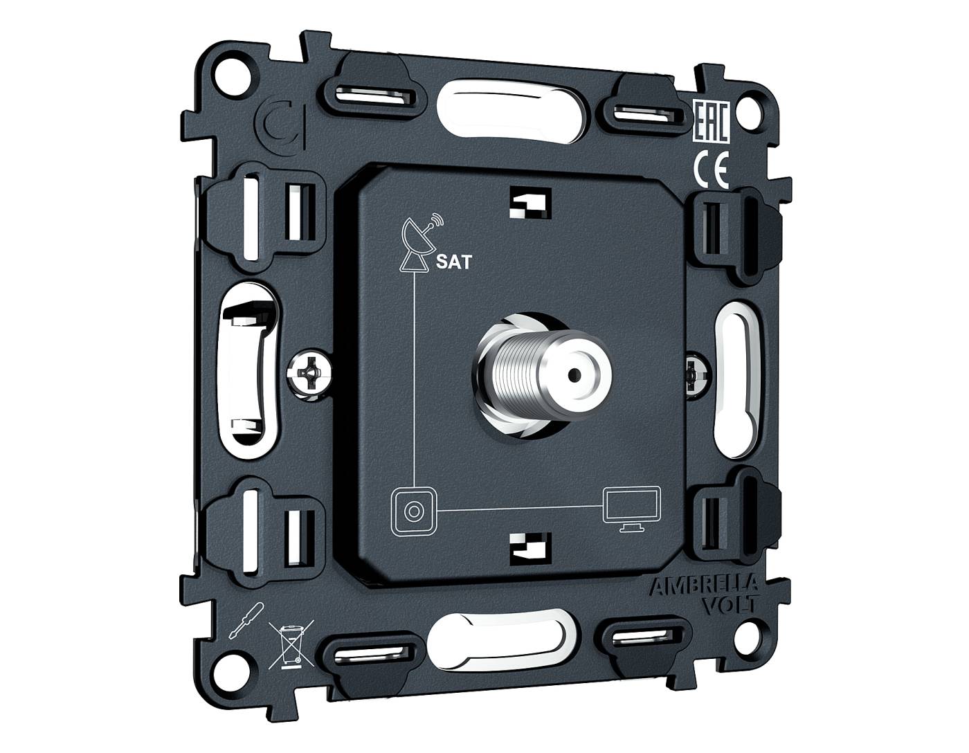 Механизм TV розетки SAT Ambrella Volt QUANT VM215