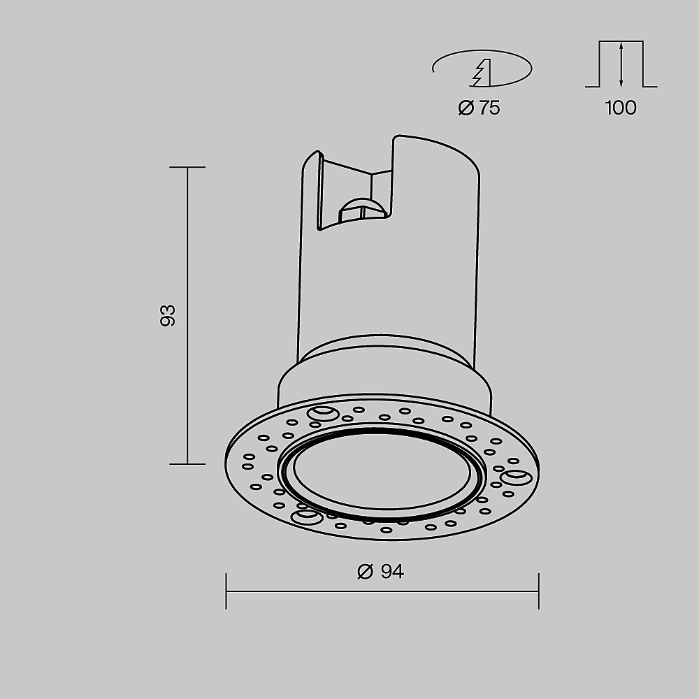 O501DL-L10B3K Встраиваемый светильник Maytoni Grit O501DL-L10B3K