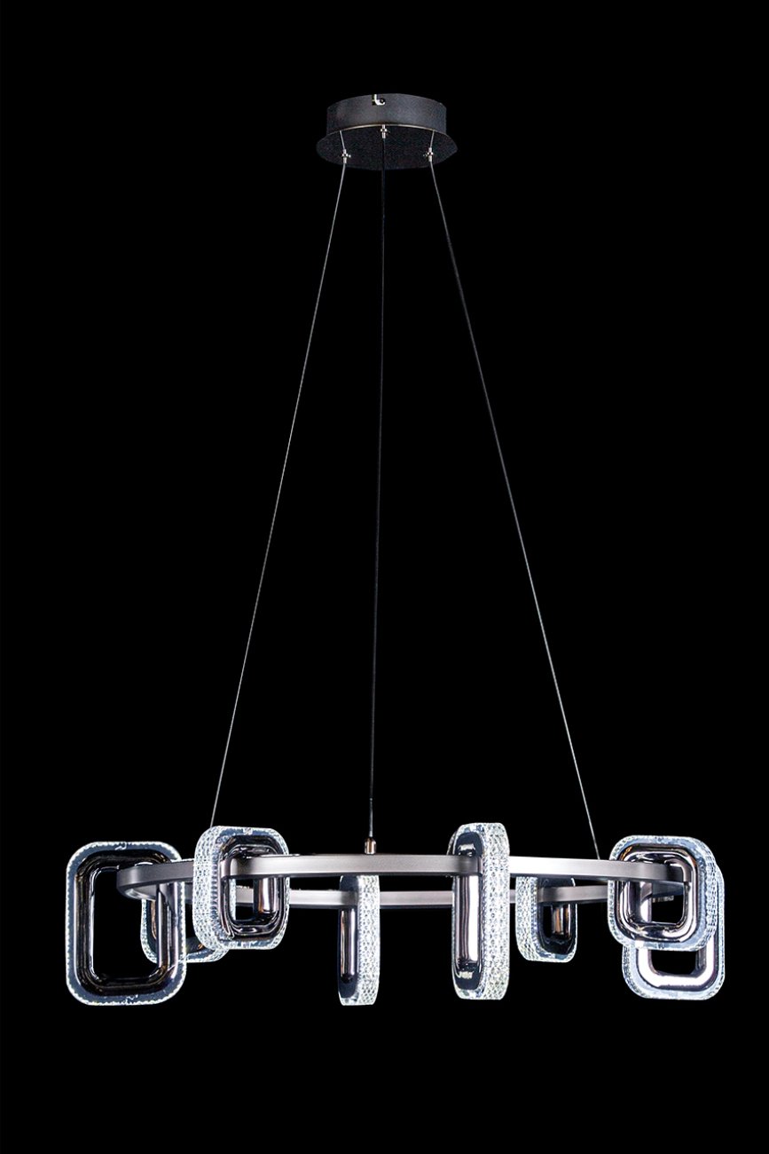 LE7701/8 Grey/Black Chrome Подвесная люстра LEON Theona LE7701/8 Grey/Black Chrome
