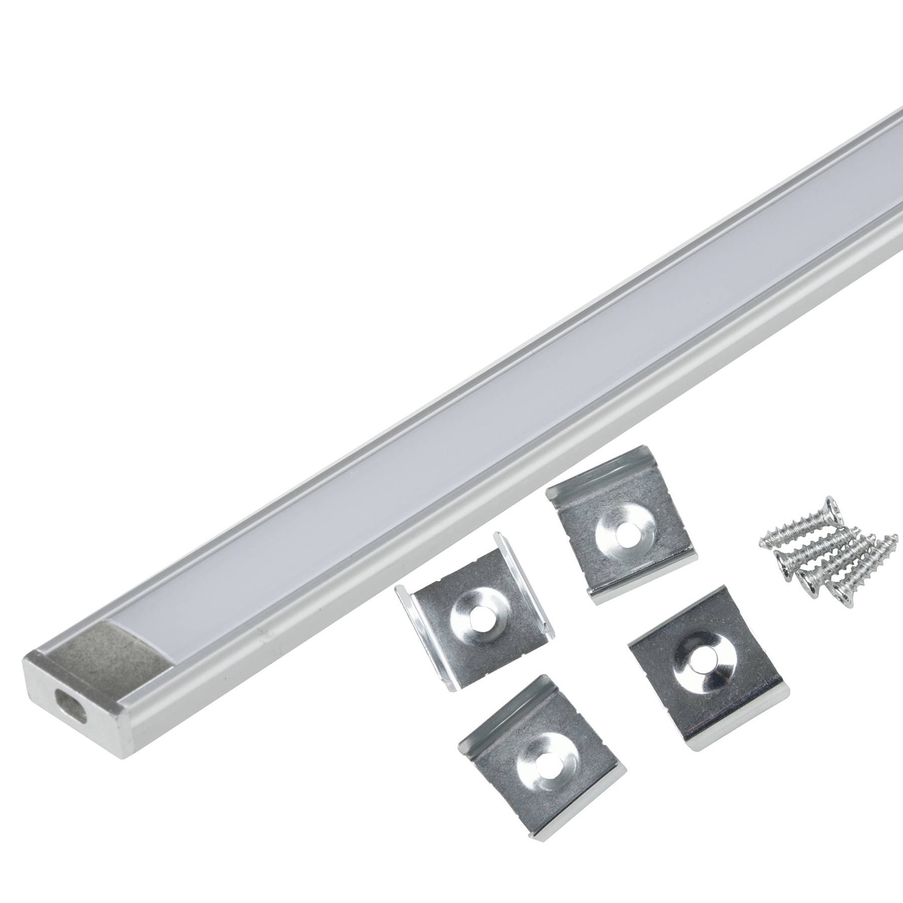 UFE-K02 SILVER/FROZEN 200 POLYBAG Накладной алюминиевый профиль с матовым рассеивателем, 200 см Uniel UFE-K02 SILVER/FROZEN 200 POLYBAG