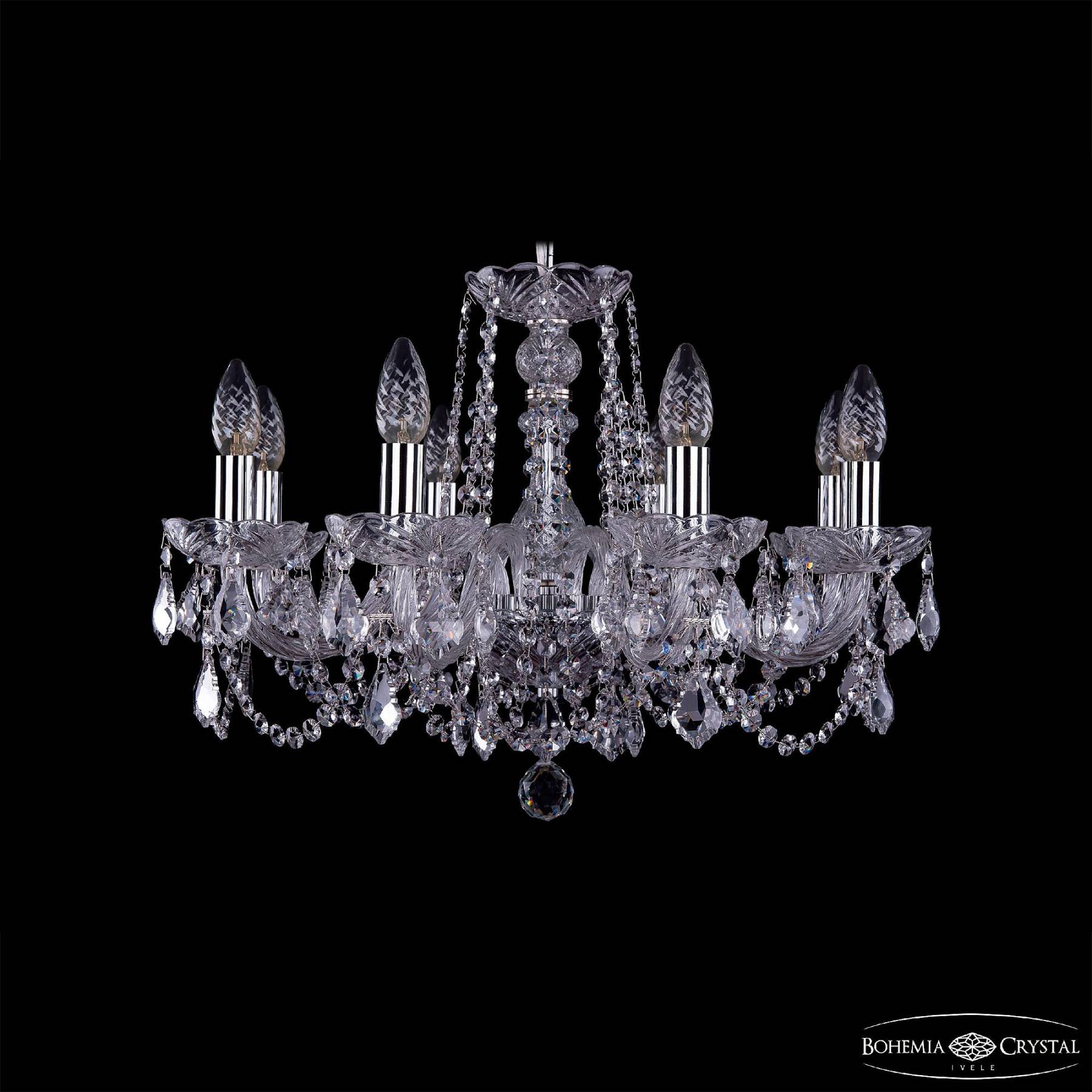 1402/8/195 Ni Leafs Подвесная хрустальная люстра 1402 Bohemia 1402/8/195 Ni Leafs