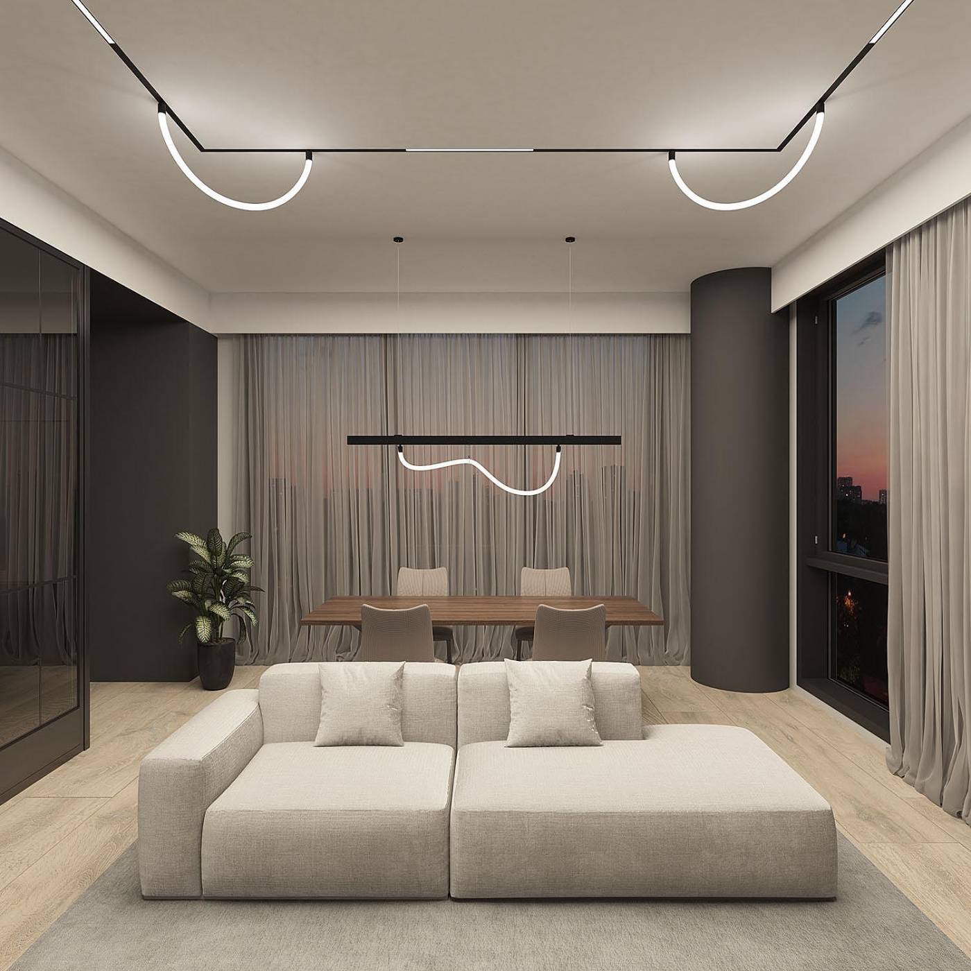 Трековый светильник Denkirs Smart Ray DK8060-BK