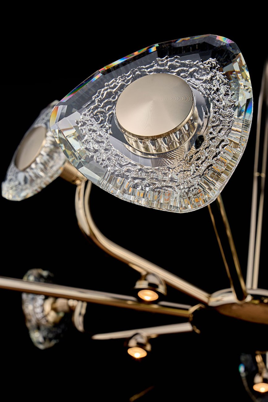 Люстра на штанге LEON Iris LE7913/8G Gold