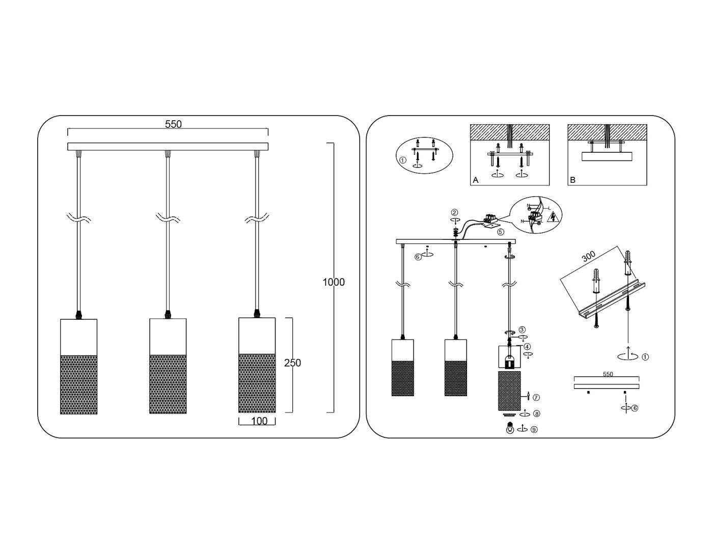 TR8499 Светильник подвесной Ambrella Loft TR8499
