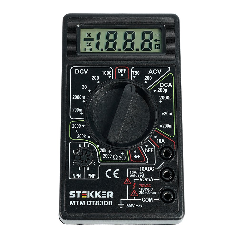 Мультиметр цифровой, портативный,1999 отсчетов Stekker MTM DT830B 49992