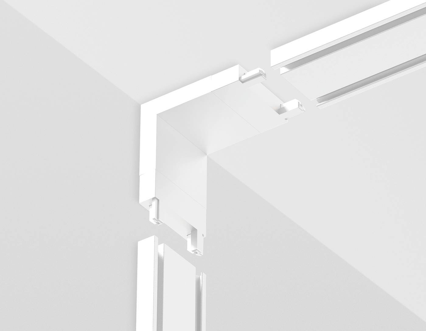 Коннектор угловой внутренний для накладного шинопровода Magnetic Ultra Slim Ambrella Track System GV1103