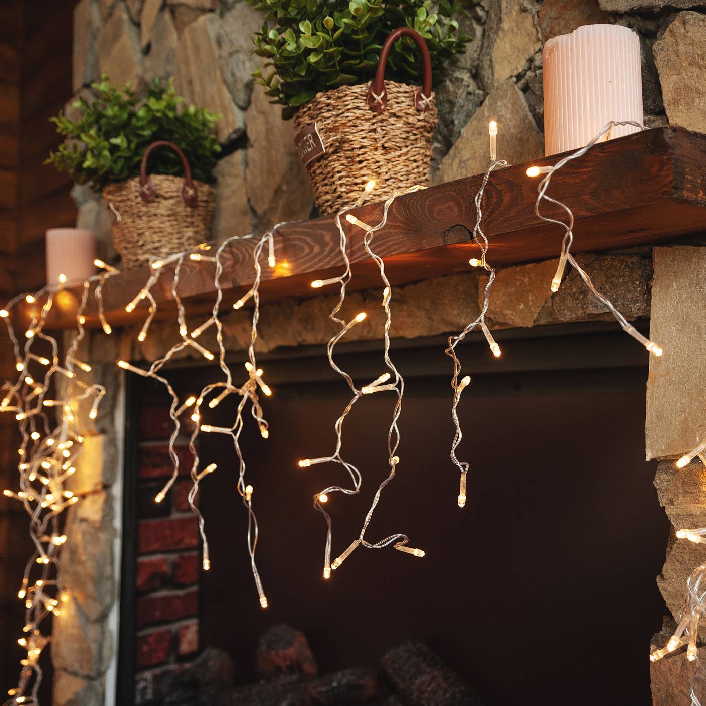 Бахрома светодиодная с контроллером, 3 м Uniel ULD-B3010-200/DTA WARM WHITE IP20