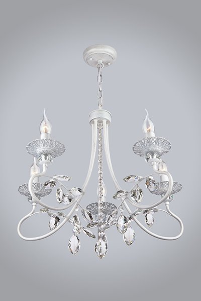 Подвесная люстра Eurosvet Александрия 60057/5 белый с серебром