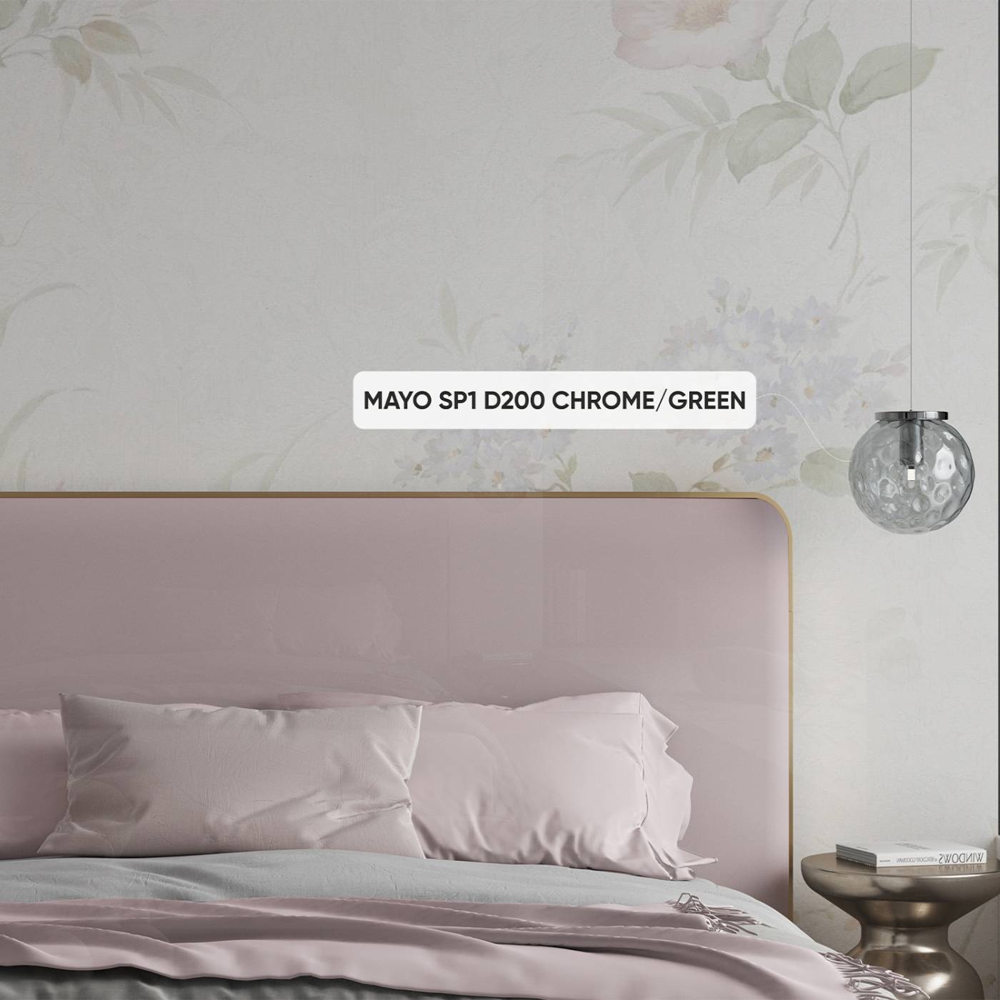 MAYO SP1 D200 CHROME/GREEN Светильник подвесной Crystal Lux Mayo MAYO SP1 D200 CHROME/GREEN