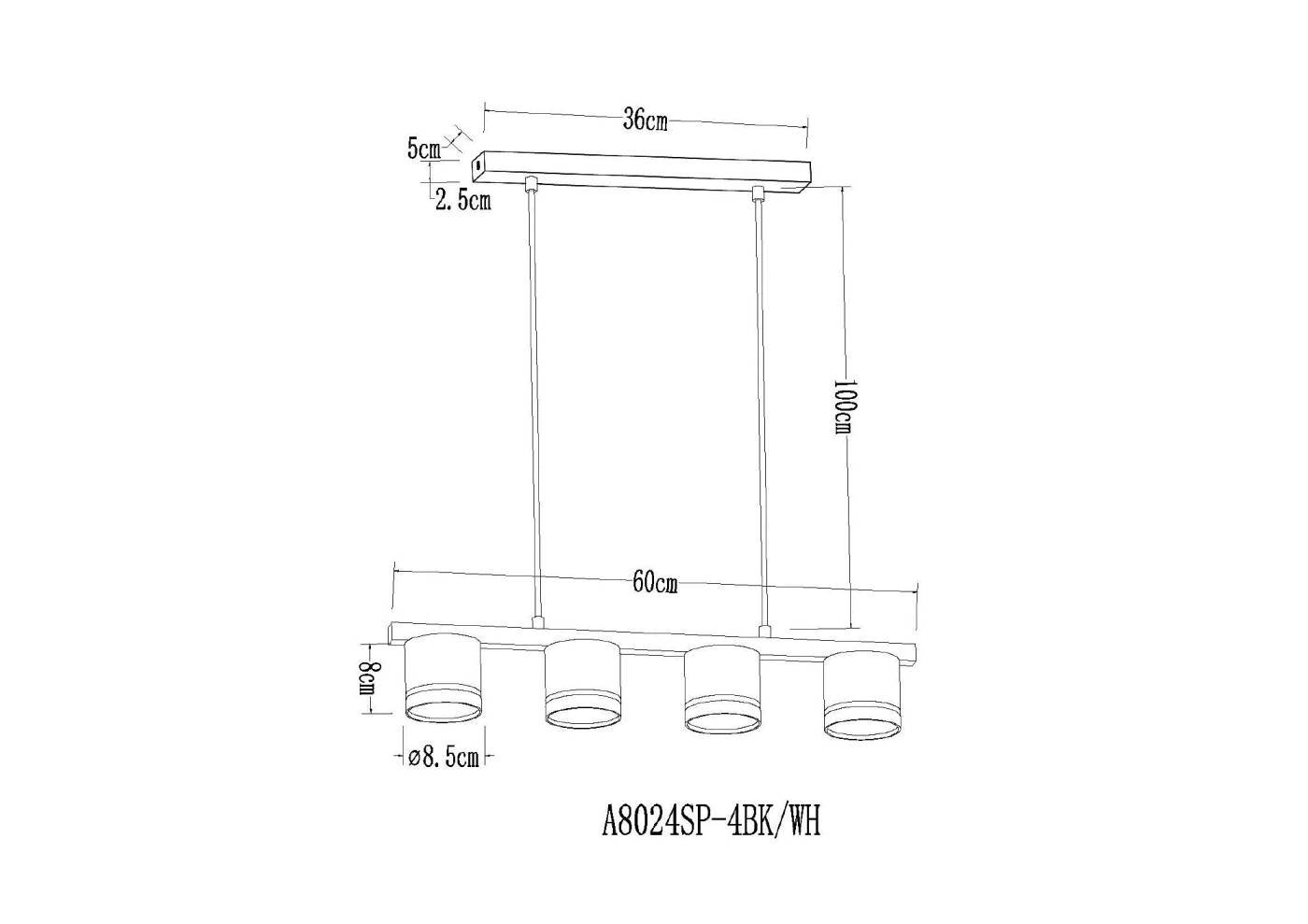 Светильник подвесной Arte Lamp Legacy A8024SP-4WH
