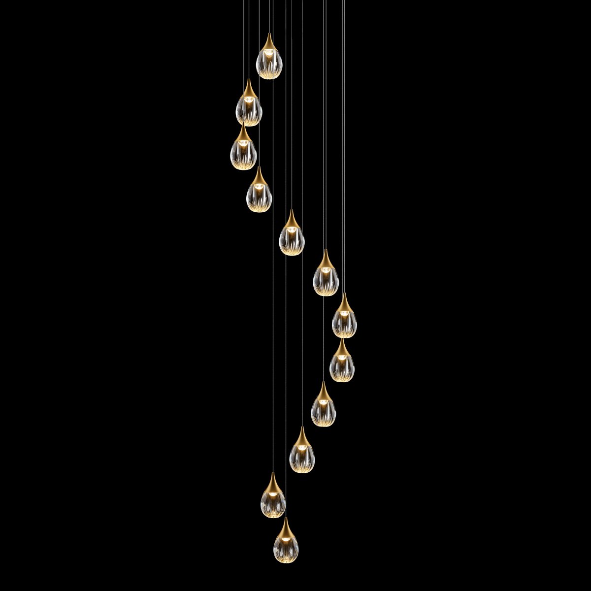 Люстра каскадная Delight Collection Stilla MD24001004-12A gold/clear