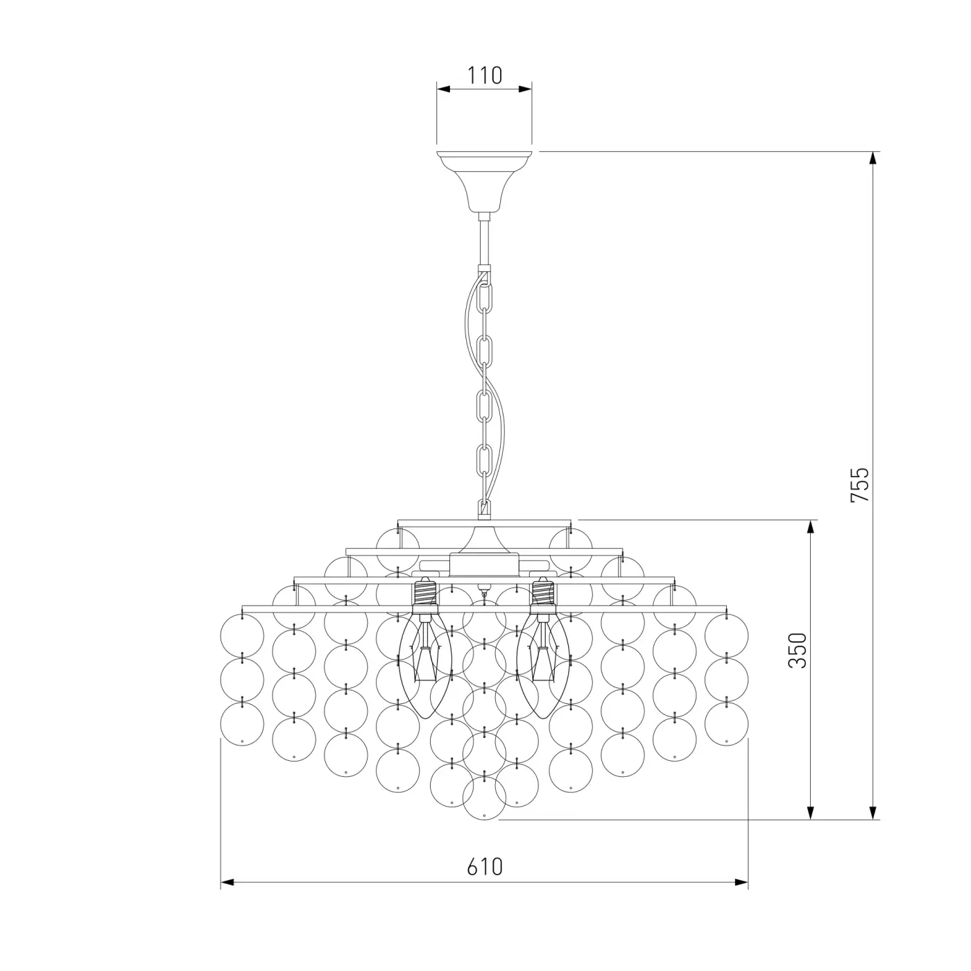 Подвесная люстра Eurosvet Sandra 3535/6 хром/перламутр Smart