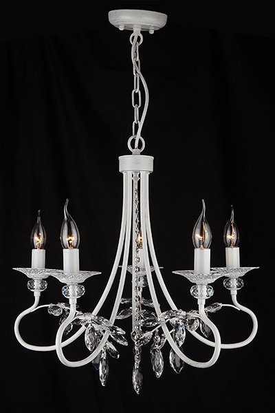 Подвесная люстра Eurosvet Александрия 60057/5 белый с серебром