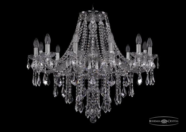 1415/12/300 Ni Leafs Подвесная хрустальная люстра 1415 Bohemia 1415/12/300 Ni Leafs