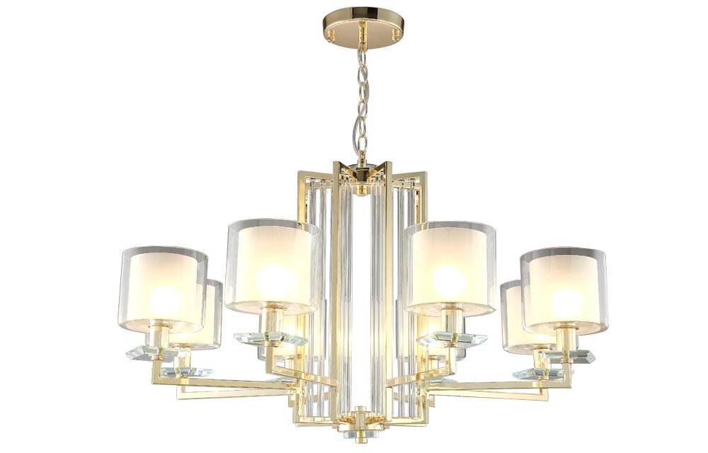 NICOLAS SP-PL8 GOLD/WHITE Подвесная люстра Crystal Lux Nicolas NICOLAS SP-PL8 GOLD/WHITE