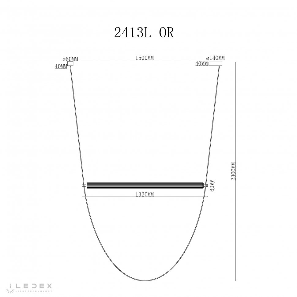 2413L OR Светильник подвесной ILedex Rocks 2413L OR