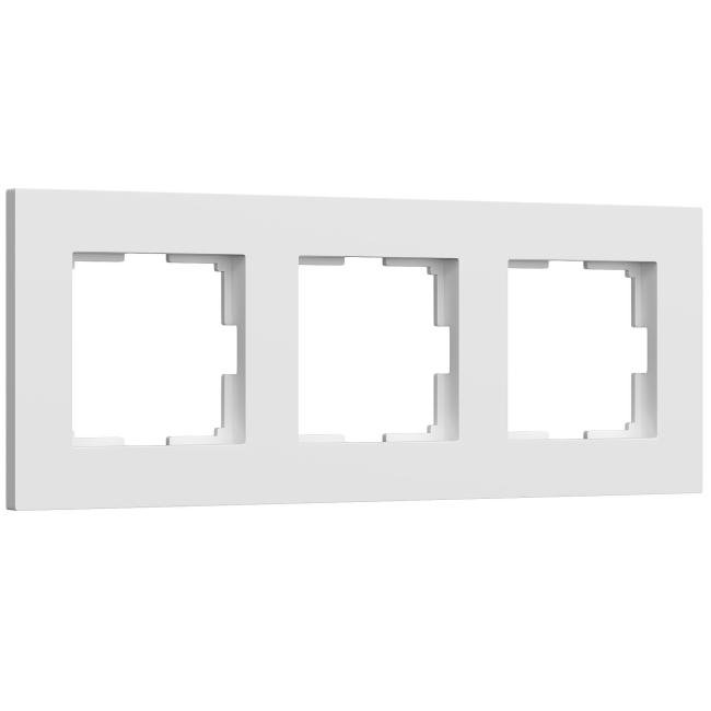 W0032961/ Рамка на 3 поста Slab (белый софт) Рамка Werkel Slab белый софт W0032961/ Рамка на 3 поста Slab (белый софт)