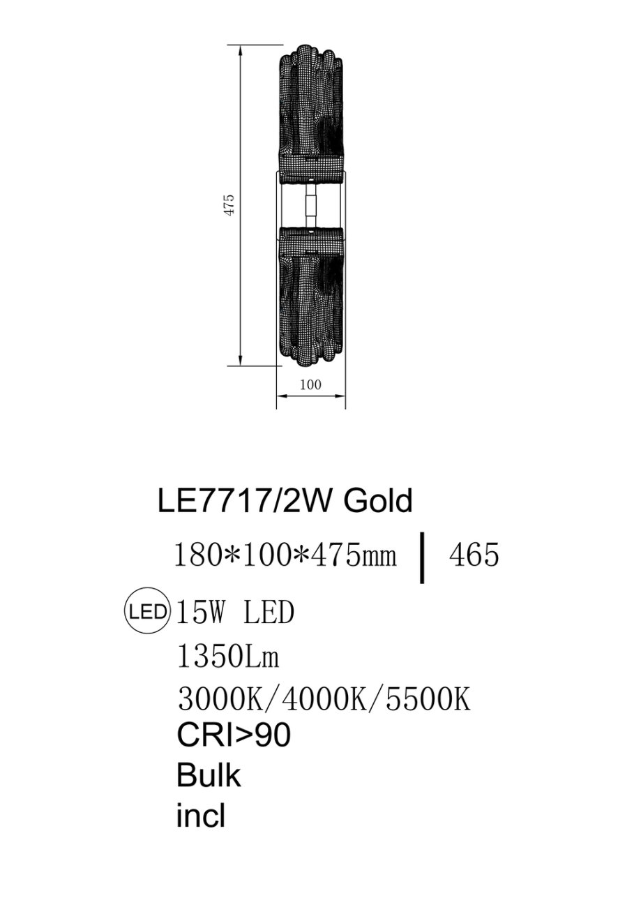 Настенный светильник LEON Cascade LE7717/2W Gold