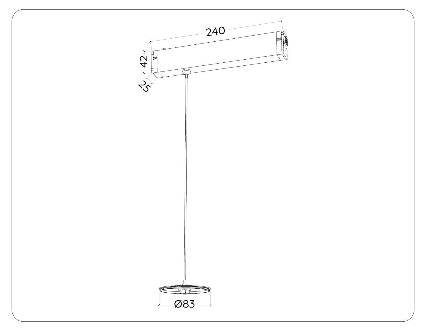 A2660 Крепеж трековый подвесной для корпуса DIY D85mm Ambrella DIY Spot A2660