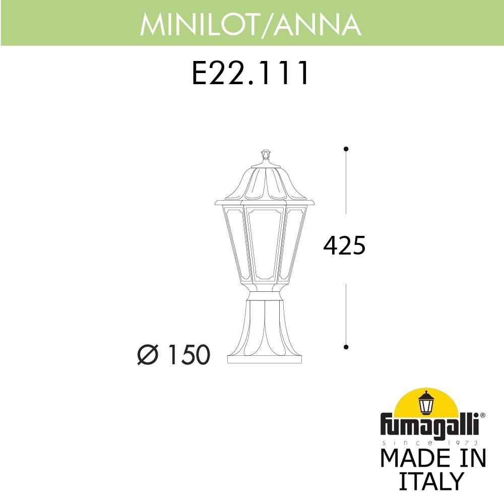 E22.111.000.BXE27 Наземный фонарь Anna Fumagalli E22.111.000.BXE27