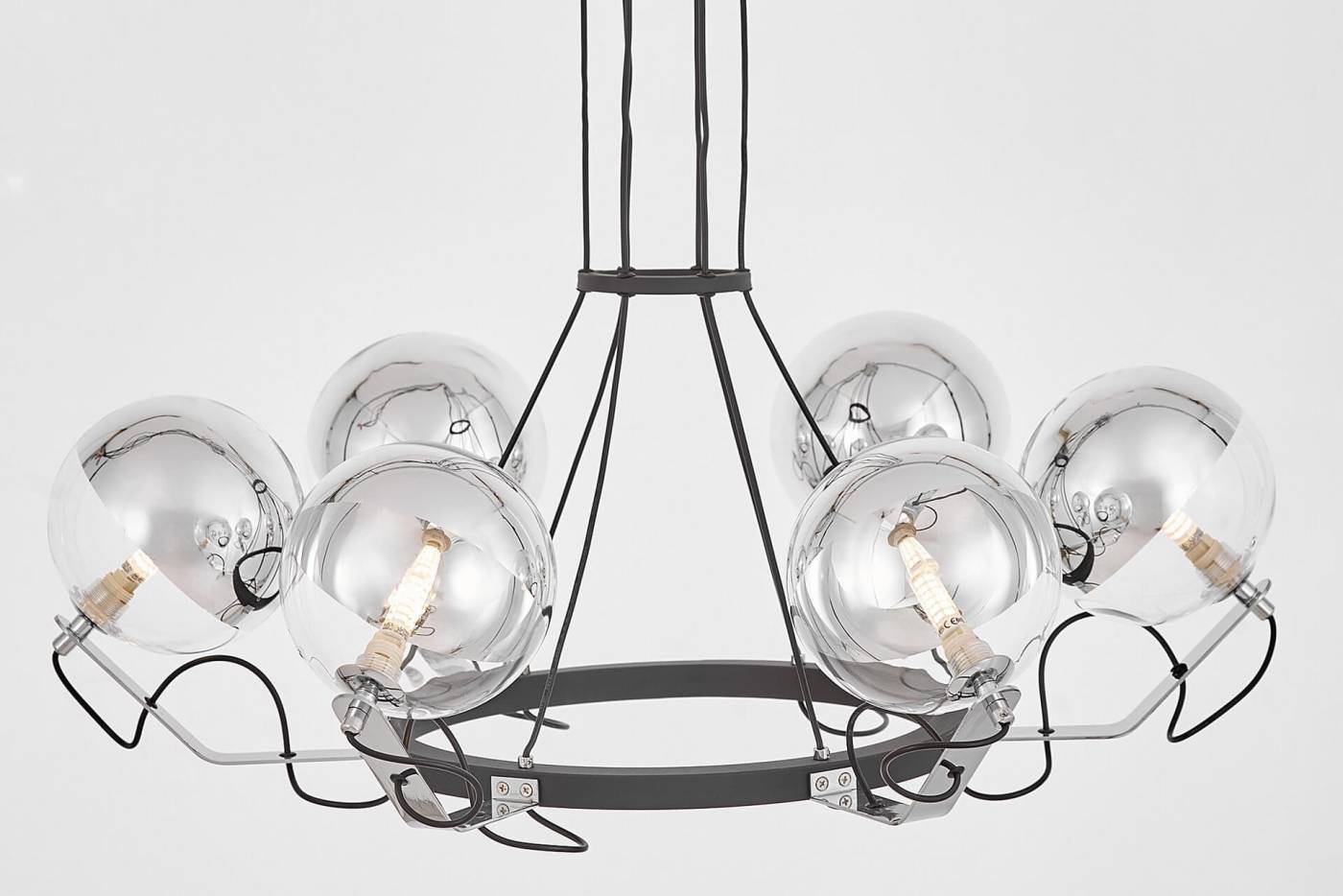 LDP 9110-6 BK+CHR Подвесная люстра Lumina Deco Marseo LDP 9110-6 BK+CHR