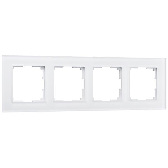 Рамка Werkel W0041105/ Рамка на 4 поста Favorit (белый матовый,стекло)
