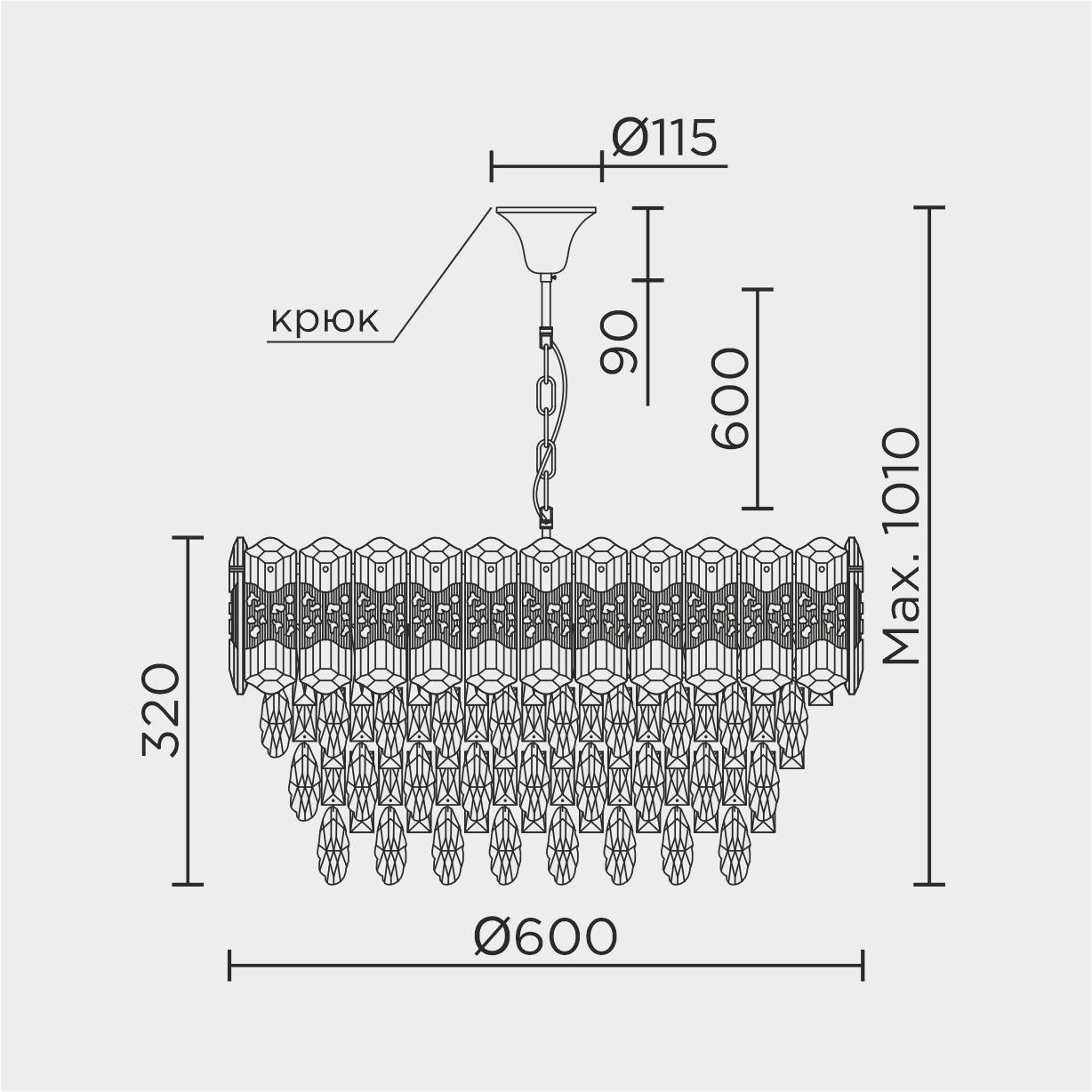 ML.7085.600 GD Подвесная люстра ML Modelux ML.7085.600 GD