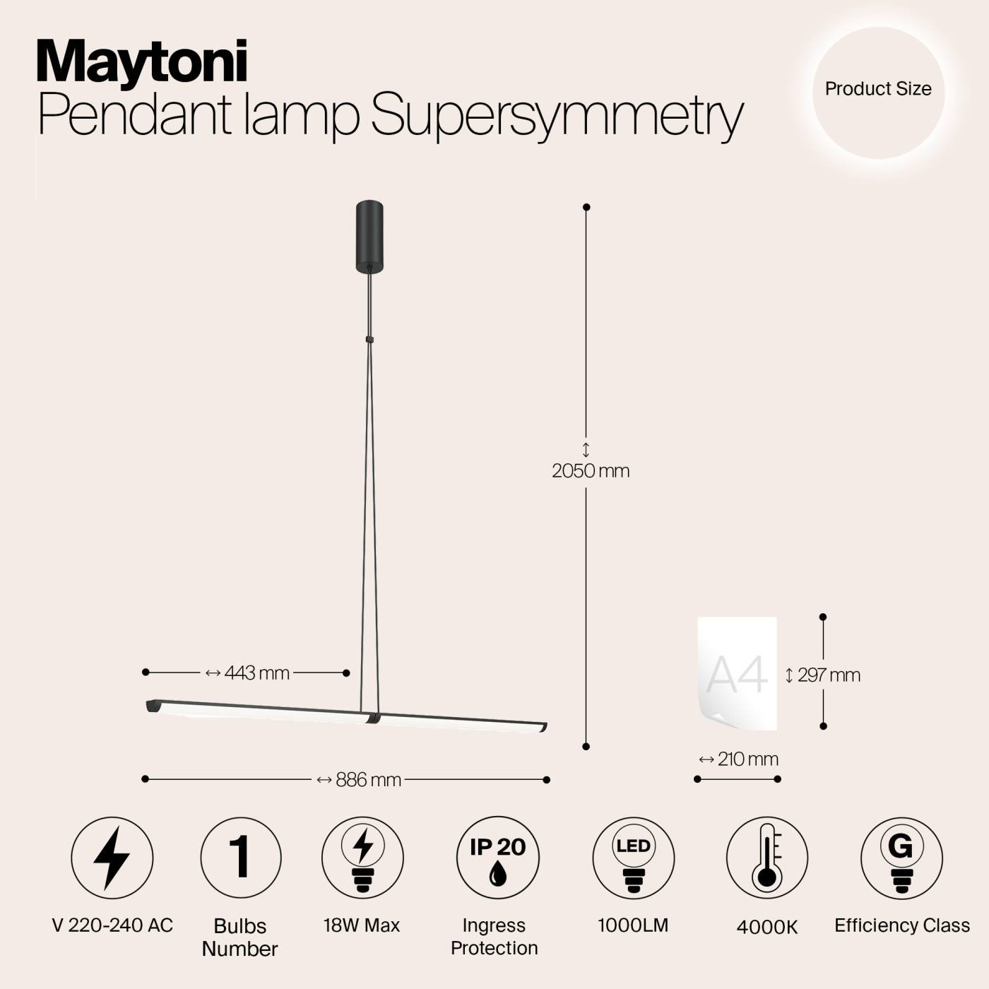 Светильник подвесной Maytoni Supersymmetry P096PL-L11BK1