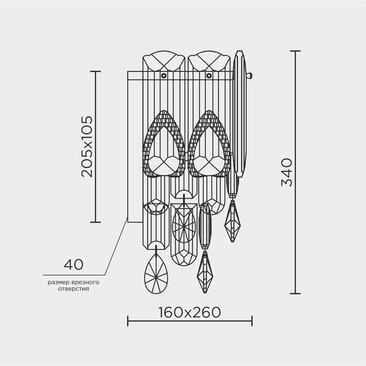 ML.7220.320 CR Бра настенное ML Modelux ML.7220.320 CR