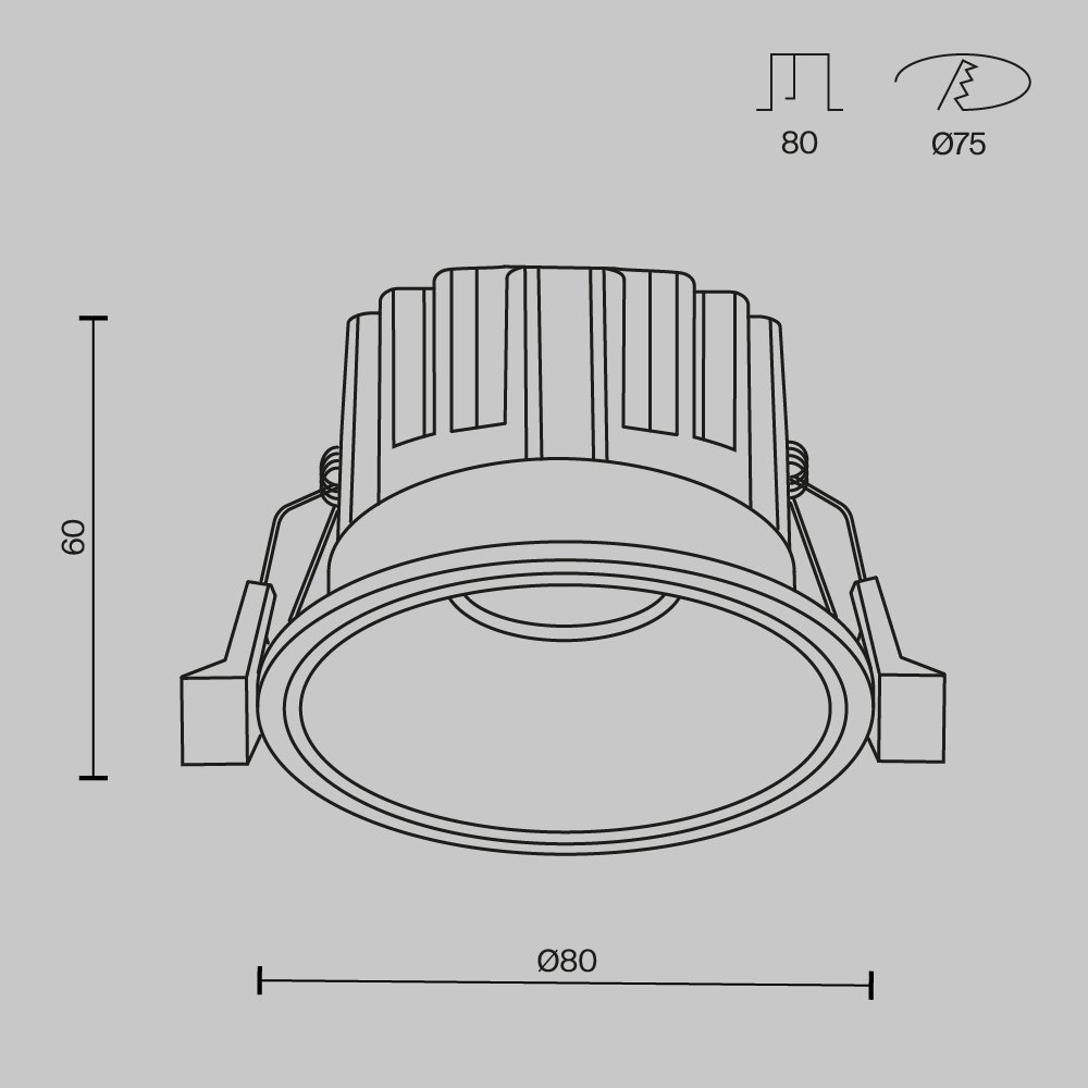 DL058-12W3K-B Встраиваемый светильник Maytoni Round DL058-12W3K-B