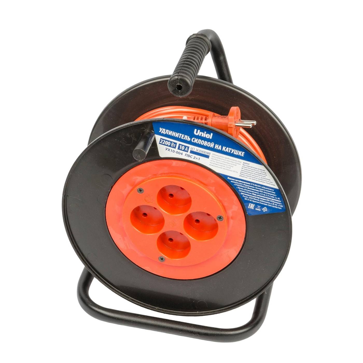 YX10-004 /UCK-4N/2x1,00/20M/S ORANGE/BLACK Удлинитель Uniel YX10-004 /UCK-4N/2x1,00/20M/S ORANGE/BLACK
