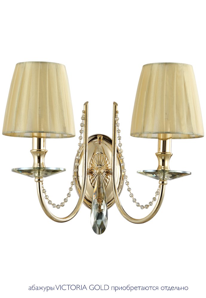 Настенное бра Crystal Lux Victoria VICTORIA AP2 GOLD/AMBER
