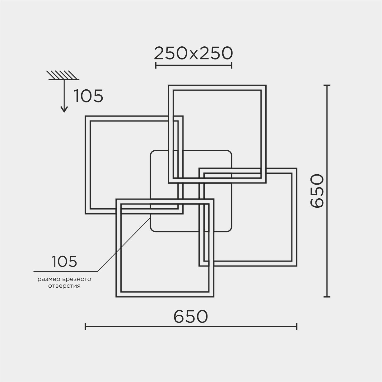 L11050-4 BK Потолочная люстра L LED4U L11050-4 BK