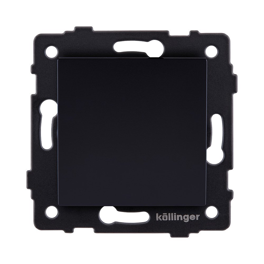 REA-S-006BK Выключатель 1-клавишный перекрестный 10А/250В, черный Kollinger REA-S-006BK для Aspekt, Eleganz, Reflex