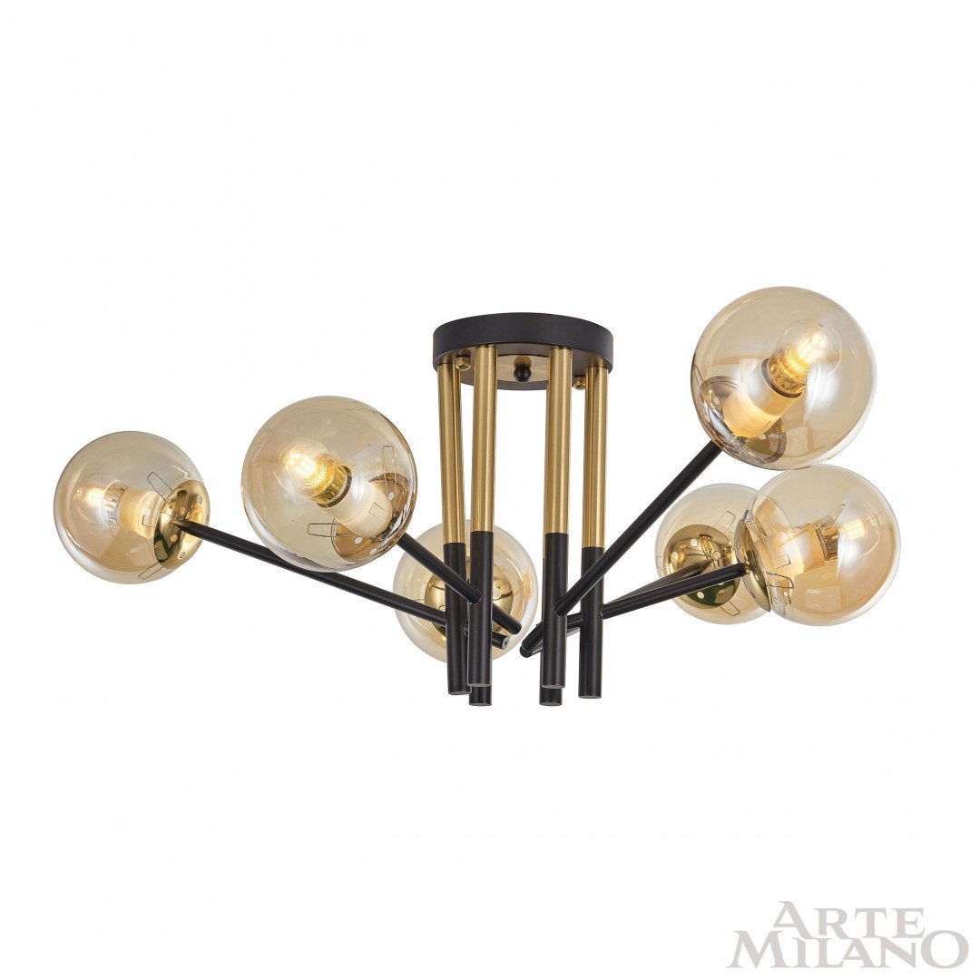 Потолочная люстра Arte Milano Neapolis73708 273708/6 BK/GD
