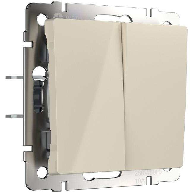 W1123003/ Перекрестный выключатель двухклавишный (слоновая кость) Выключатель Werkel W1123003/ Перекрестный выключатель двухклавишный (слоновая кость)