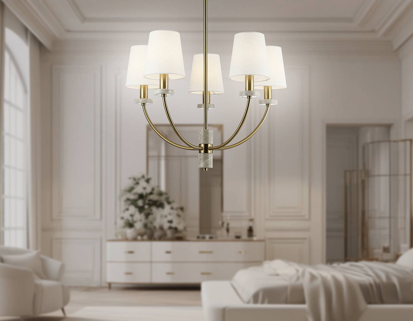 Люстра на штанге Ambrella Ceramo Classic LH75351