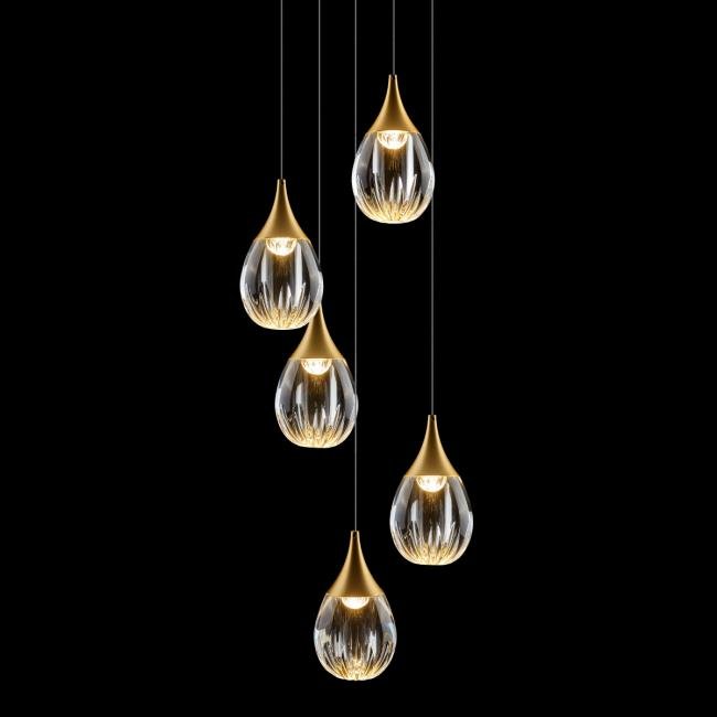 Люстра каскадная Delight Collection Stilla MD24001004-5A gold/clear
