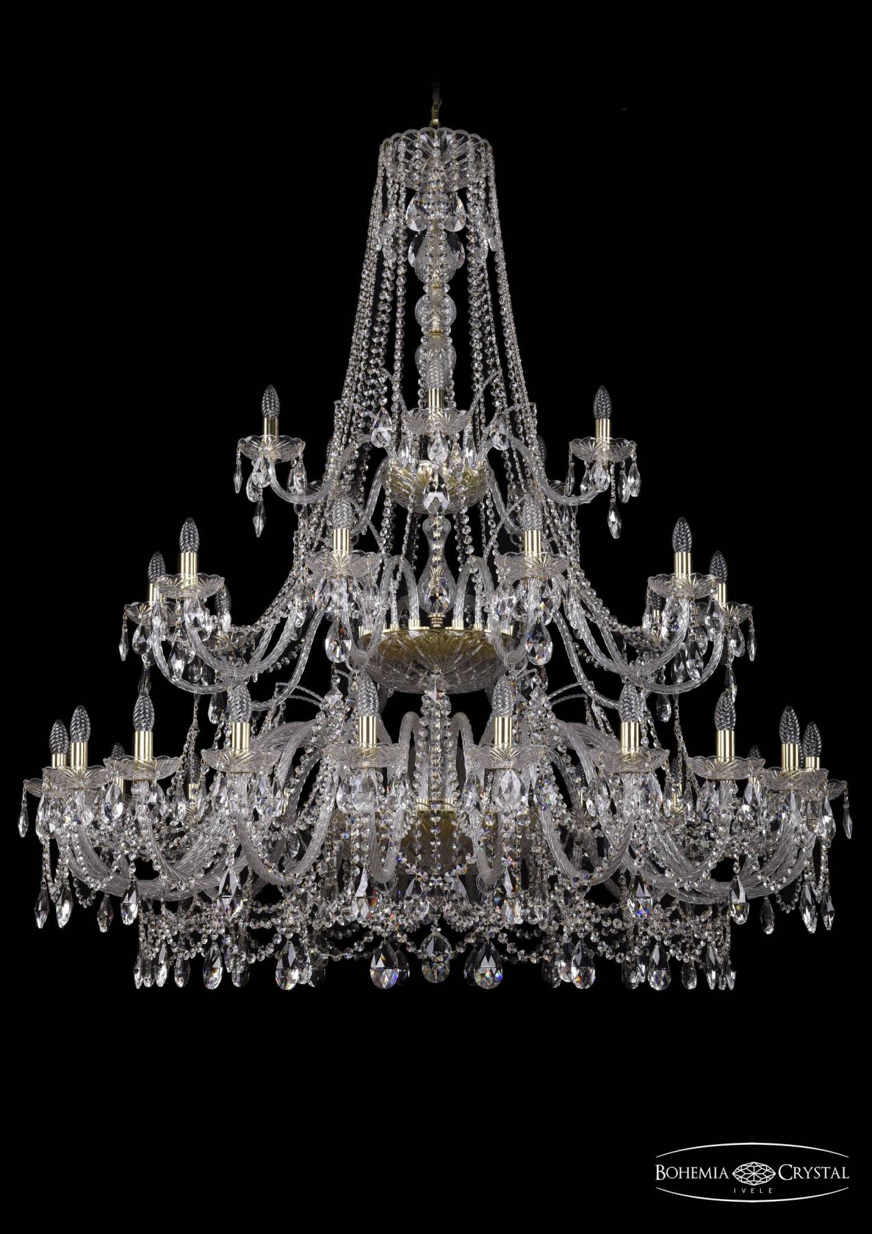 1411/20+10+5/530/3d G Подвесная хрустальная люстра 1411 Bohemia 1411/20+10+5/530/3d G