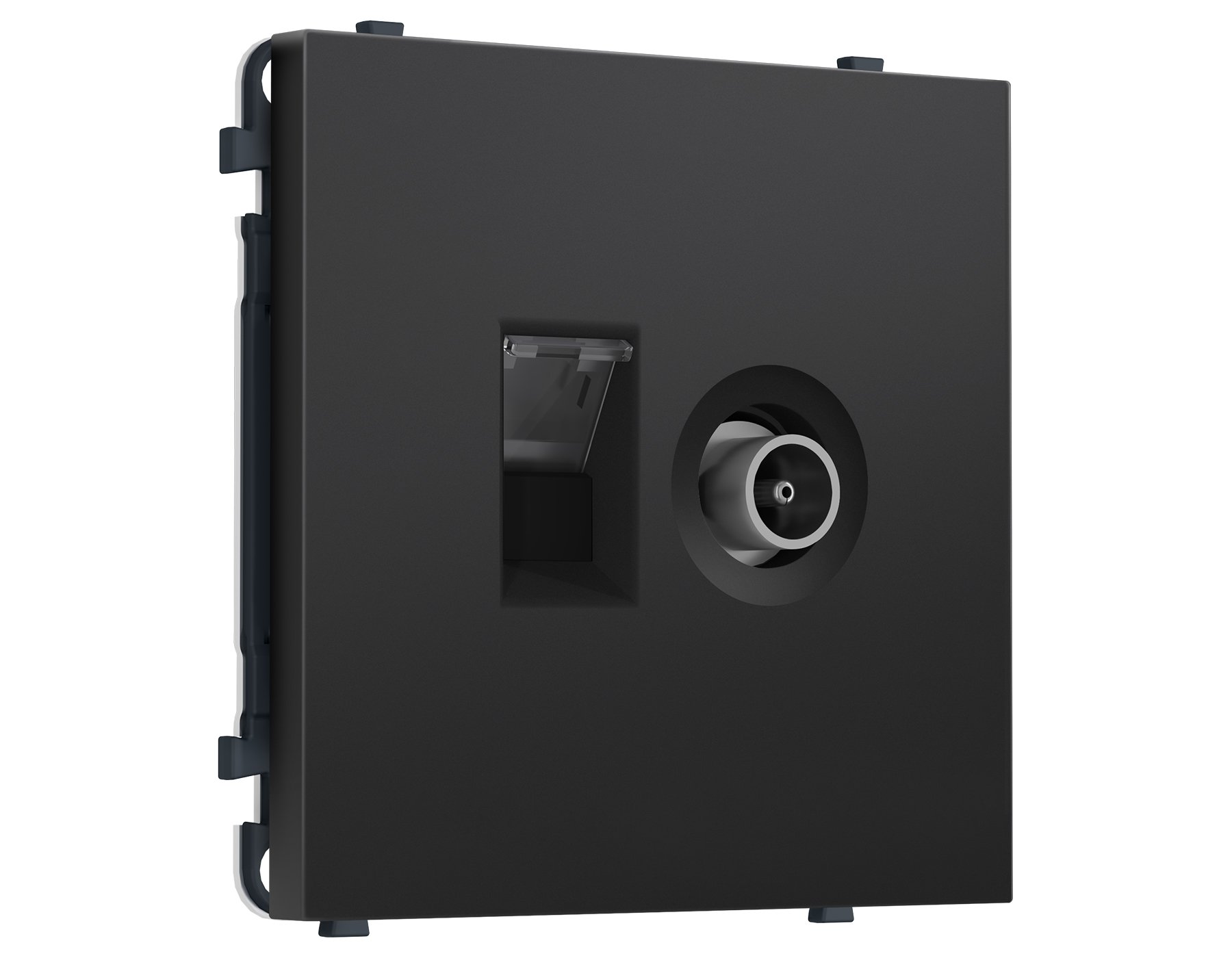 MS812510 MS812510 Комплект механизма розетки компьютерной + TV оконечной SIGMA Черный матовый RJ-45 (8P8C) CAT6/50-870MHz 1dB с/ш QUANT PRO (SP8125, PR195)