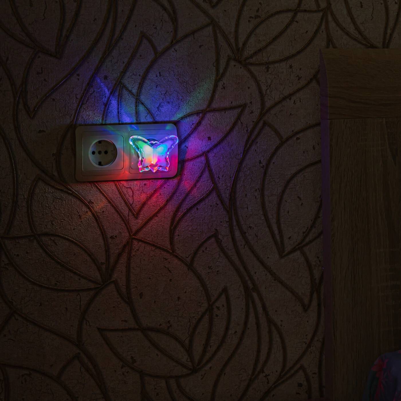 Детский ночник Uniel DTL-308-Бабочка/RGB/3LED/0,5W