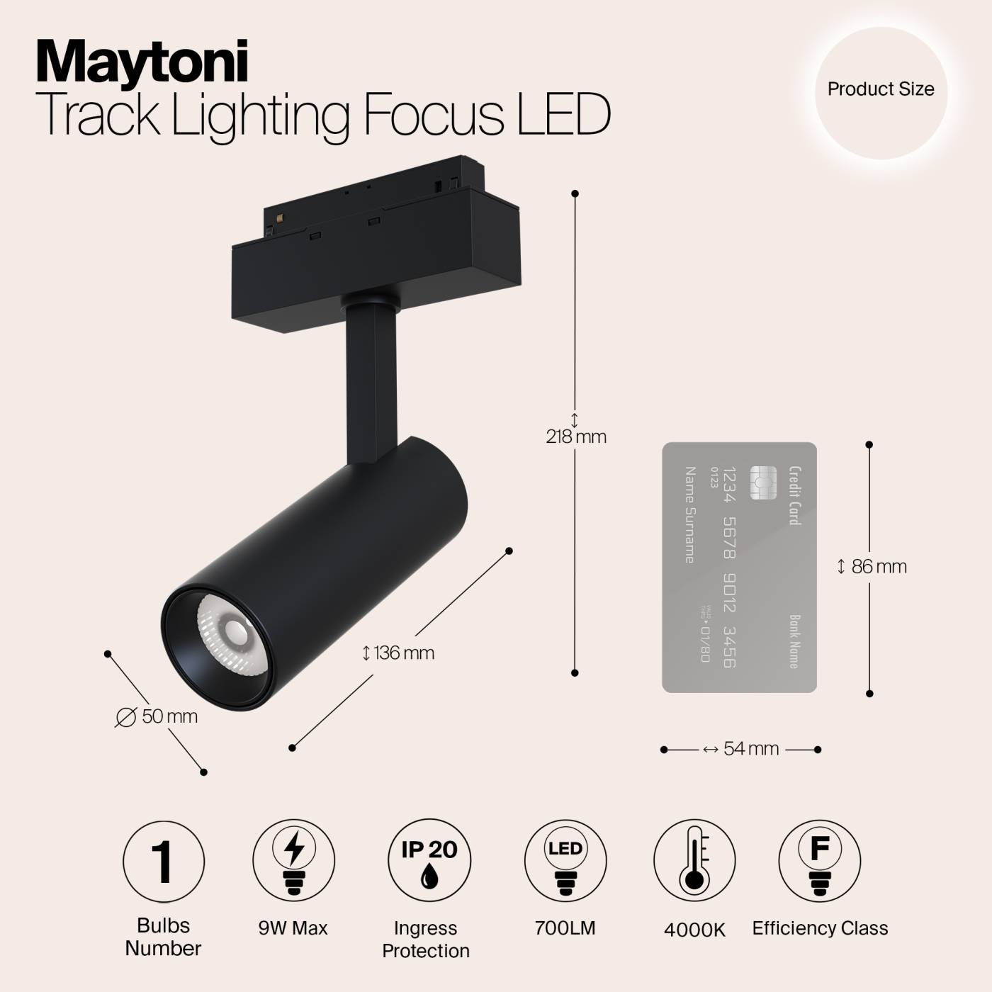 TR019-2-10W4K-B Трековый светильник Maytoni Focus LED Gravity TR019-2-10W4K-B