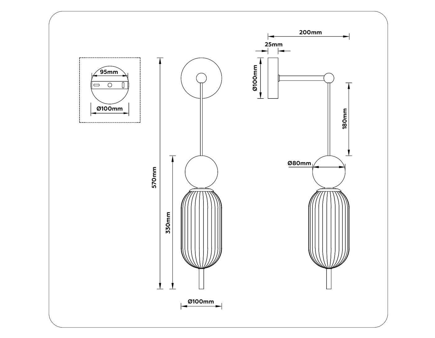 Настенное бра Ambrella Ceramo Modern LH53108