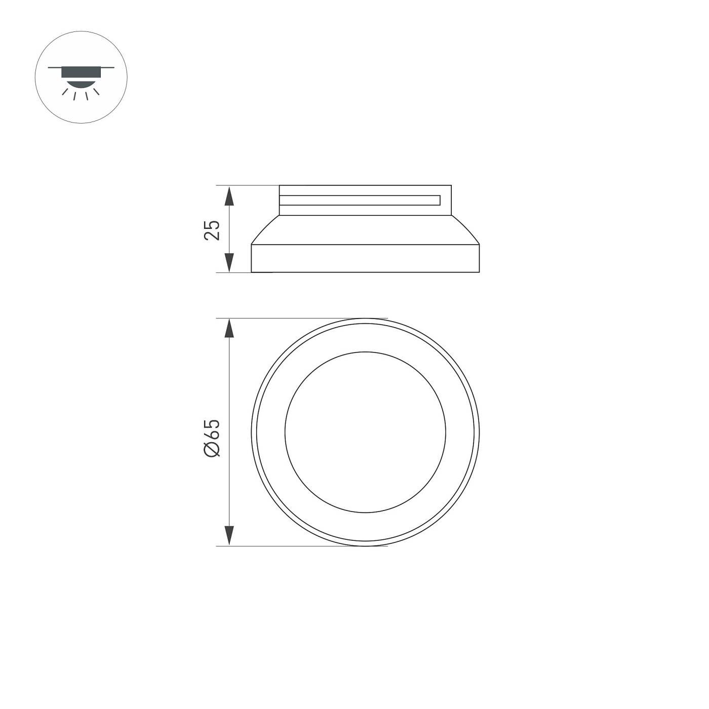 Внутренняя цветная декоративная вставка в корпус светильника POLO-R65 Arlight Polo 024244